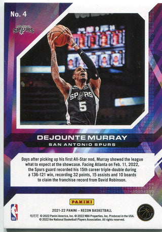 Dejounte Murray 2022 Panini Recon Top Charts Card