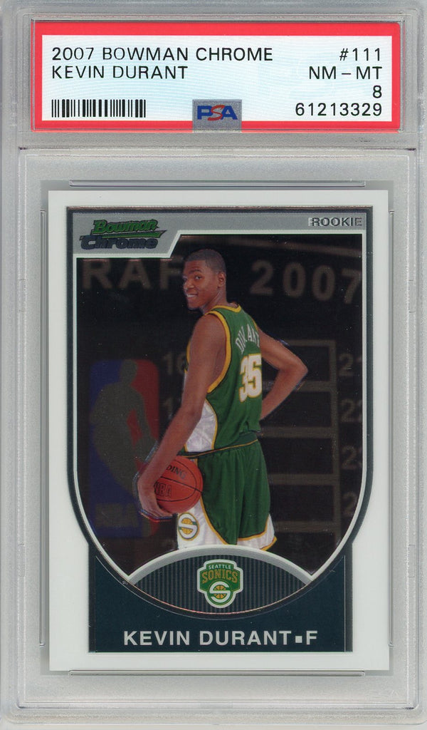 Kevin Durant 2007 Bowman Chrome Card #111 (PSA NM-MT 8)