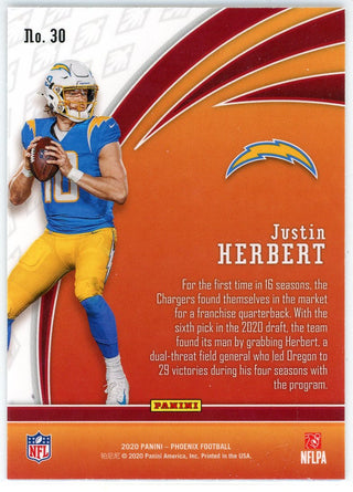 Justin Herbert 2020 Panini Phoenix Flame Throwers Rookie Card #30