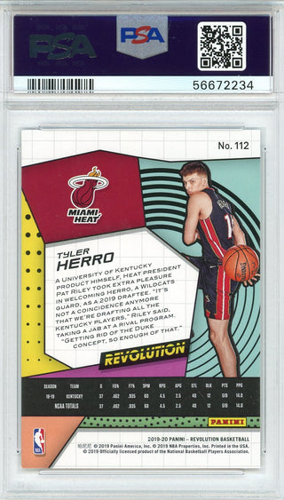 Tyler Herro Autographed 2019 Panini Revolution Rookie Card #112 (PSA)