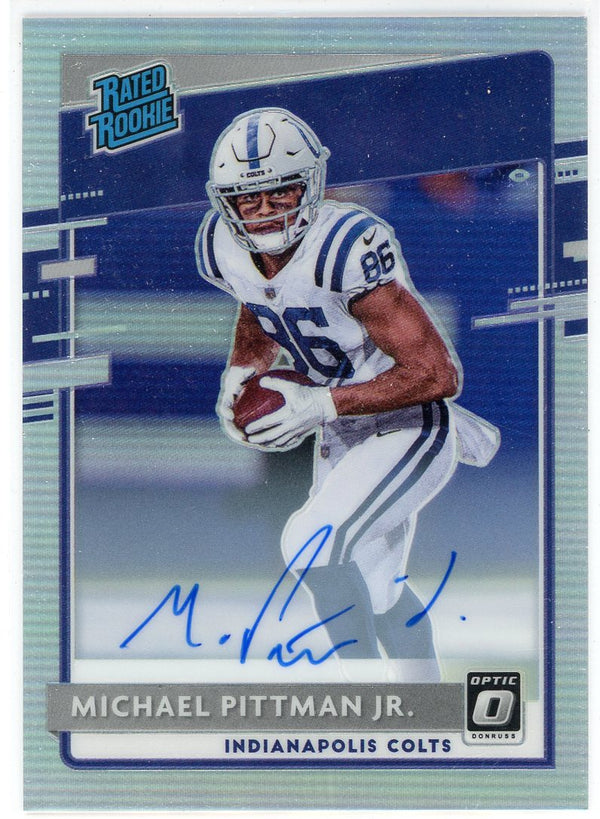 Michael Pittman Jr. Autographed 2020 Panini Donruss Optic Silver Prizm Rookie Card #172