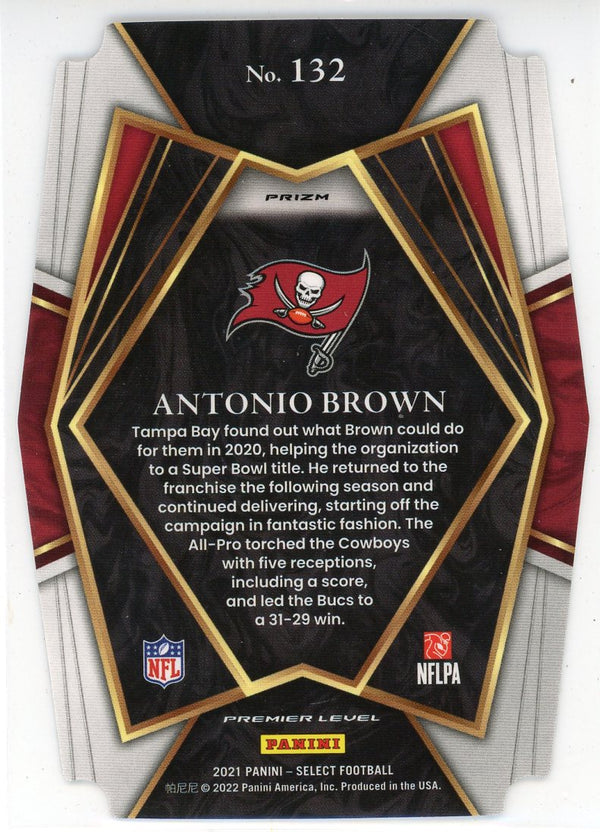 Antonio Brown 2021 Panini Select Zebra Prizm Die Cut Card #132