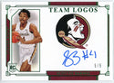 Scottie Barnes Autographed 2021 Panini National Treasures Collegiate Rookie Team Logos Card