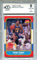 Rickey Green 1986-87 Fleer Premier #39 BCCG NM 9 Card