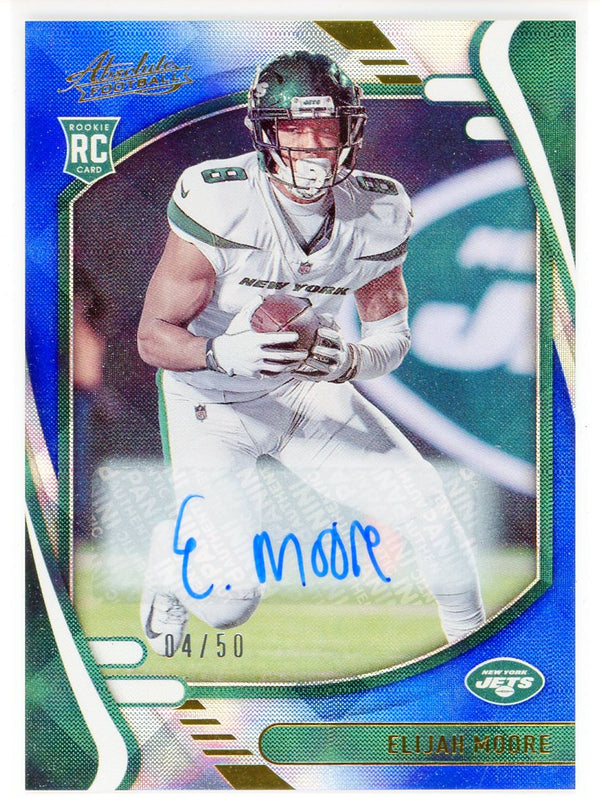 Elijah Moore Autographed 2021 Panini Absolute Rookie Card #114