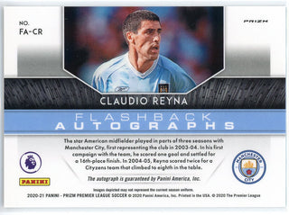 Claudio Reyna Autographed 2020-21 Panini Prizm Flashback Blue Shimmer Prizm Card #FA-CR