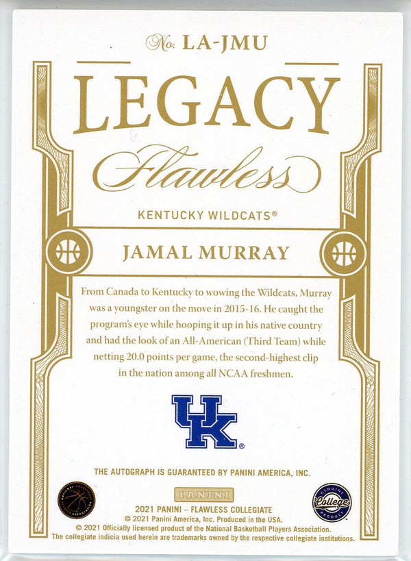 Jamal Murray Autographed 2021 Panini Flawless Legacy Card