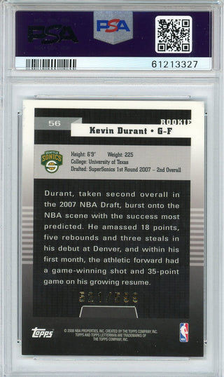 Kevin Durant 2007 Topps Letterman Card #56 (PSA NM 7)