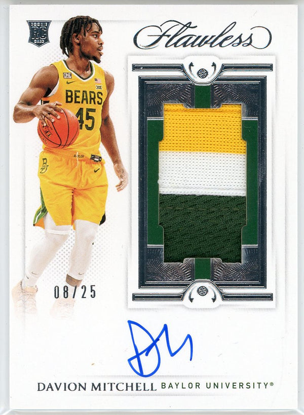 Davion MItchell Autographed 2021 Panini Flawless Rookie Patch Card