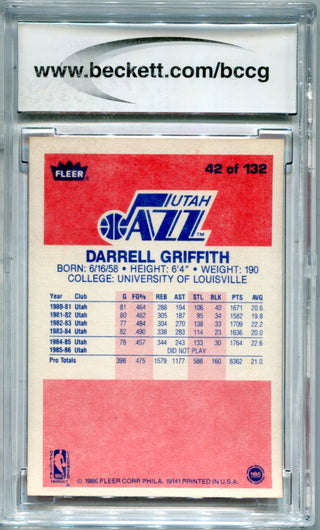 Darrell Griffith 1986-87 Fleer Premier #42 BCCG NM 9 Card