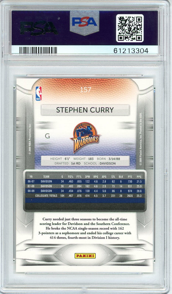 Steph Curry 2009 Panini Prestige Card #157 (PSA Mint 9)