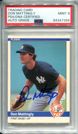 Don Mattingly Autographed 1984 Fleer Rookie Card (PSA)