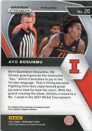 Ayo Dosunmu 2021 Panini Prizm Draft Picks Red Ice Rookie Card