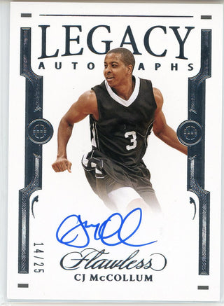 CJ McCollum Autographed 2021 Panini Flawless Legacy Card