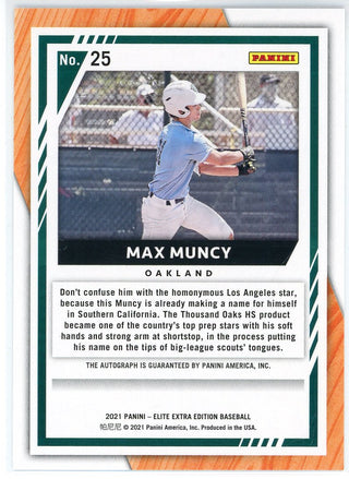 Max Muncy Autographed 2021 Panini Elite Extra Editions Card #25