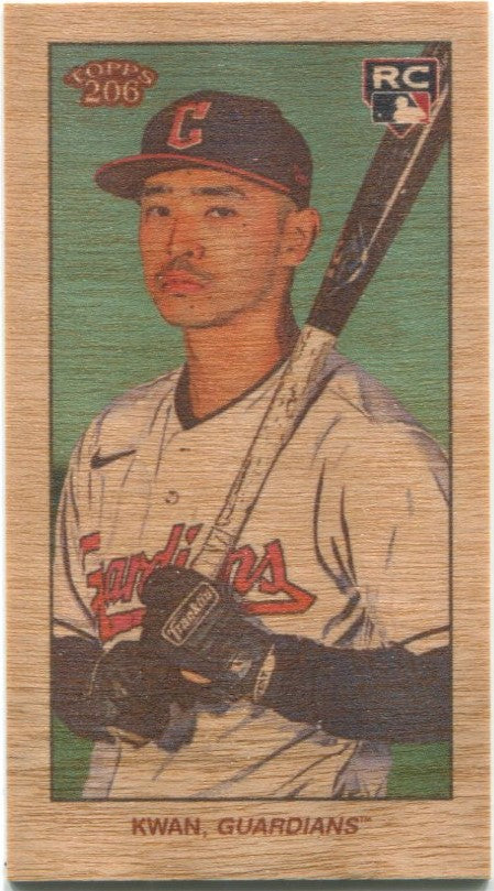 Steven Kwan 2022 Topps T-206 Wood Paper Stock Mini