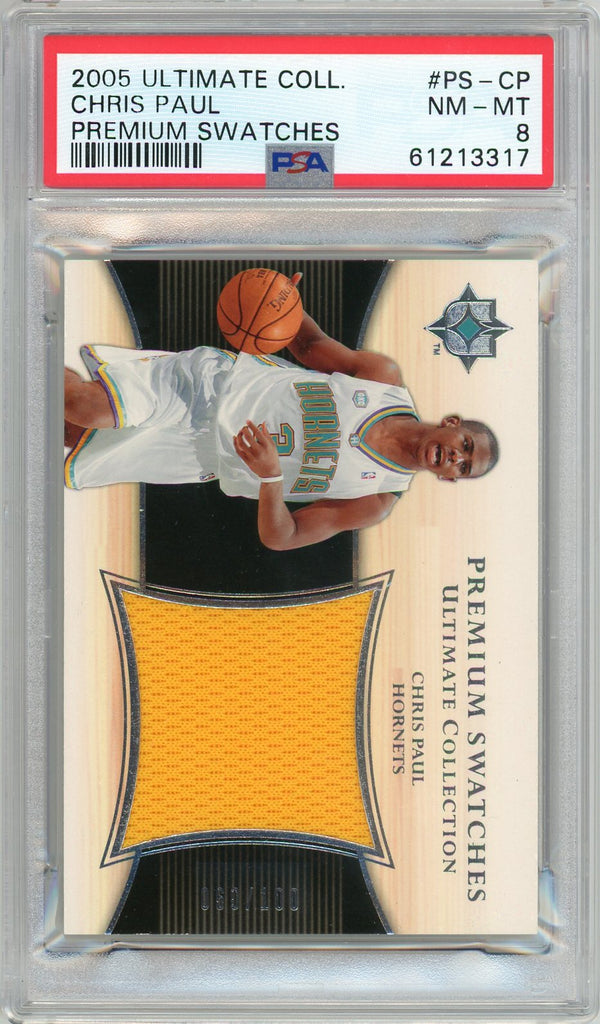 Chris Paul 2005 Upper Deck Ultimate Collection Premium Swatches Card #PS-CP (PSA NM-MT 8)