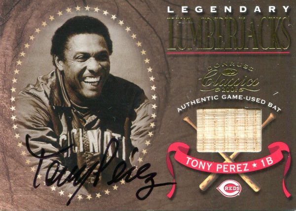 Tony Perez Autographed Donruss Classics Bat Card