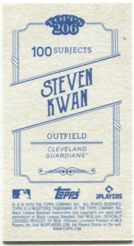 Steven Kwan 2022 Topps T-206 Wood Paper Stock Mini