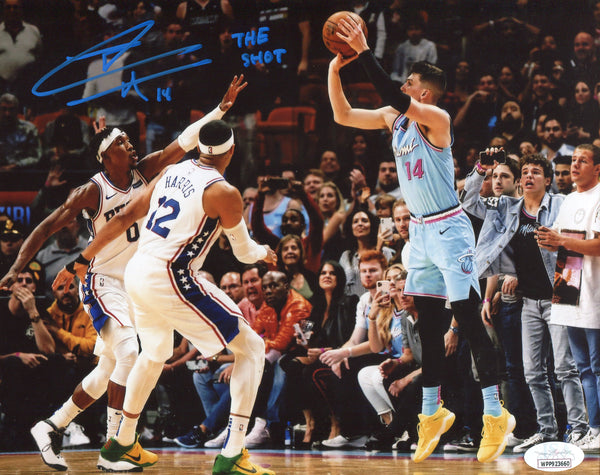 Tyler Herro "The Shot" Autographed Game Winning Three 8x10 Photo (JSA)