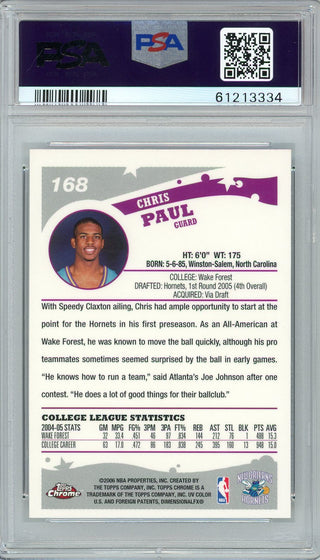 Chris Paul 2005 Topps Chrome Card #168 (PSA Mint 9)