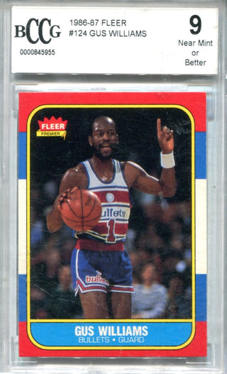 Gus Williams 1986-87 Fleer Premier #124 BCCG NM 9 Card