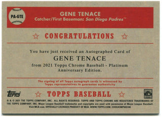 Gene Tenace Topps Chrome 2021 Auto