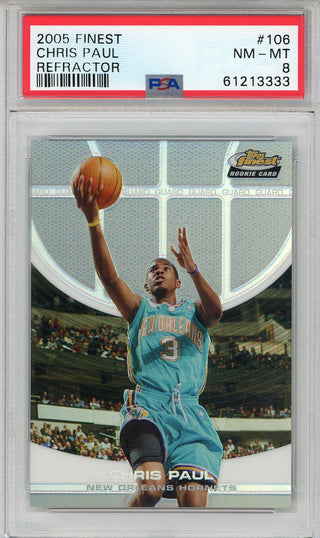 Chris Paul 2005 Topps Finest Refractor Card #106 (PSA NM-MT 8)