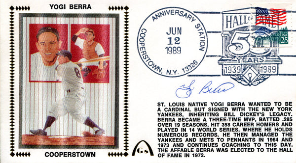 Yogi Berra Autographed First Day Cover