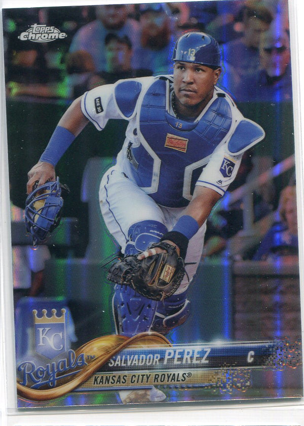 Salvador Perez 2018 Topps Chrome Refractor Card