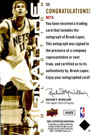 Brook Lopez 2009-10 Signature Collection Autographed Card