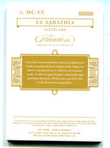 CC Sabathia 2021 Panini Flawless Mastercraft Patch Card #MC-CC /10