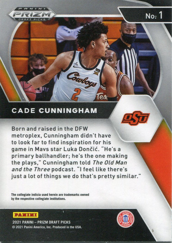 Cade Cunningham 2021 Panini Prizm Draft Picks Rookie Card