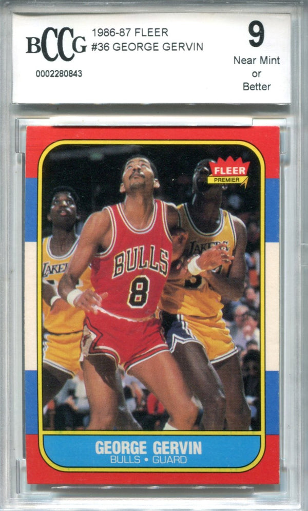 George Gervin 1986-87 Fleer Premier #36 BCCG NM 9 Card