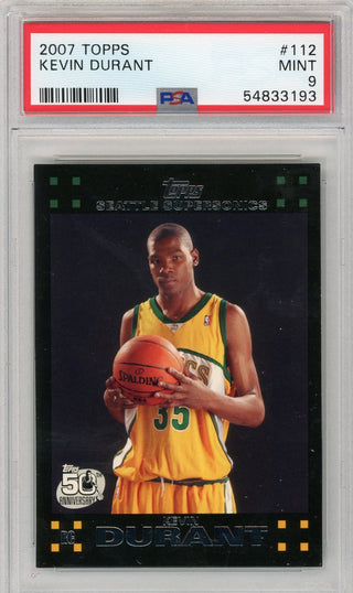 Kevin Durant 2008 Topps #112 Black Border PSA Mint 9 RC