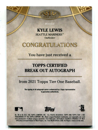 Kyle Lewis 2020 Topps Tier One #BOAKLE Auto RC /25