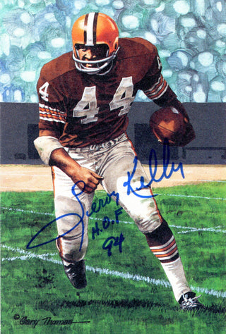 Leroy Kelly "HOF 94" Autographed Goal Line Art Postcard