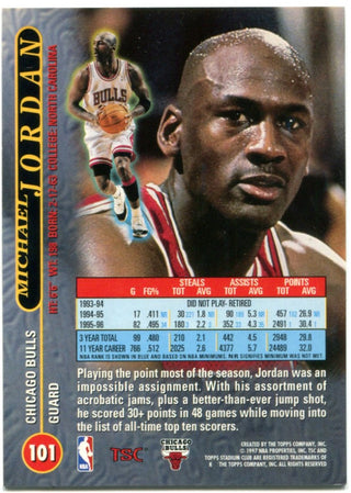 Michael Jordan Topps Stadium Club 1997