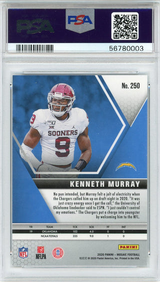 Kenneth Murray 2020 Panini Mosaic Rookie Card #250 (PSA)