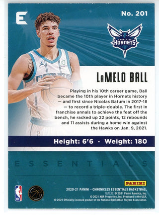 LaMelo Ball 2020-212 Panini Chronicles Essentials Rookie Card #201