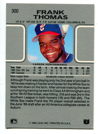 Frank Thomas 1990 Leaf #300 Rookie Card