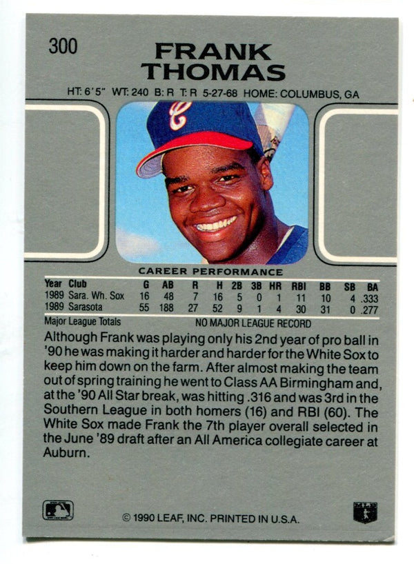 Frank Thomas 1990 Leaf #300 Rookie Card