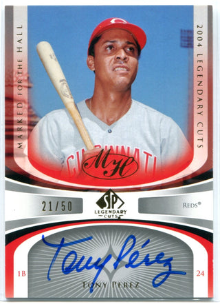 Tony Perez Autographed 2004 Upper Deck SP Legendary Cuts Card