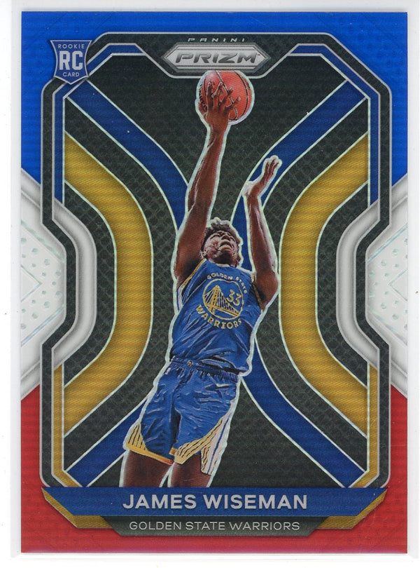 James Wiseman 2020-21 Panini Prizm Red/White/Blue Prizm Rookie Card #268