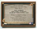 Lou Gehrig 2012 Topps Hall of Fame Gold Plaque Card #HOFLG