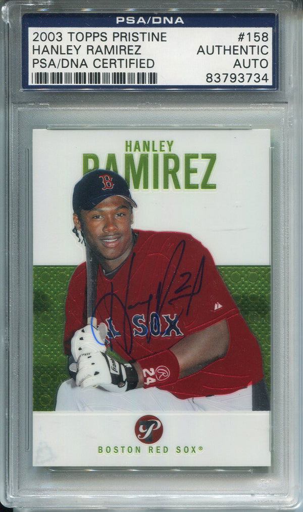 Hanley Ramirez Autographed 2003 Topps Pristine Rookie Card (PSA/DNA)