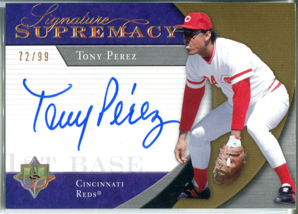 Tony Perez Autographed 2005 Upper Deck Signature Supremacy Card