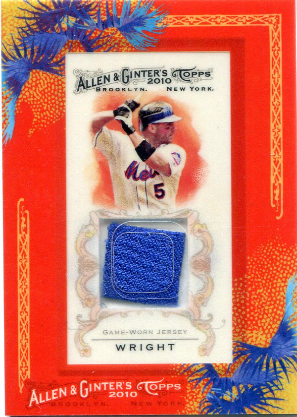 David Wright 2010 Topps Allen & Ginter Game Worn Jersey Card