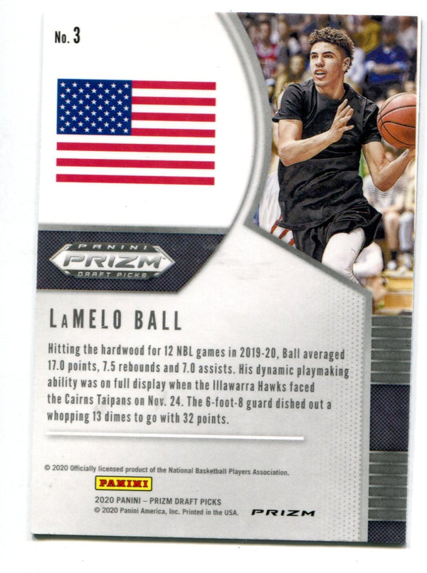 LaMelo Ball 2020 Prizm Draft Picks Pink Cracked Ice #3 Card