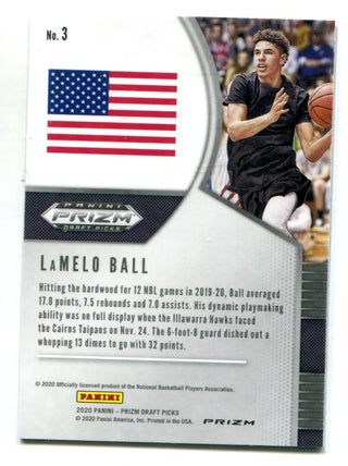 LaMelo Ball 2020 Prizm Draft Picks Green Refractor #3 Card